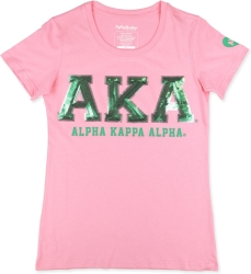 View Buying Options For The Big Boy Alpha Kappa Alpha Divine 9 Sequin Patch Ladies Tee