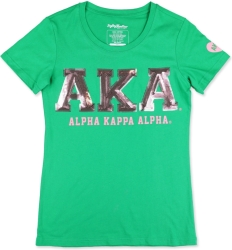 View Buying Options For The Big Boy Alpha Kappa Alpha Divine 9 Sequin Patch Ladies Tee