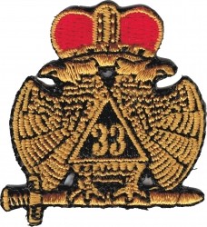 View Buying Options For The 33rd Degree Wings Down Emblem Iron-On Patch