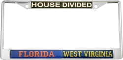 View Buying Options For The Florida + West Virginia House Divided Split License Plate Frame