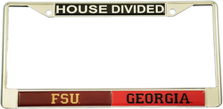 View Buying Options For The Florida State (FSU) + Georgia House Divided Split License Plate Frame