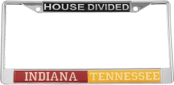 View Buying Options For The Indiana + Tennessee House Divided Split License Plate Frame