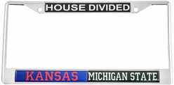View Buying Options For The Kansas + Michigan State House Divided Split License Plate Frame