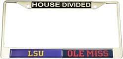 View Buying Options For The LSU + Mississippi House Divided Split License Plate Frame