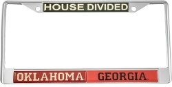 View Buying Options For The Oklahoma + Georgia House Divided Split License Plate Frame