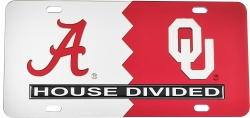View Buying Options For The Alabama + Oklahoma House Divided Split License Plate Tag