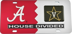 View Buying Options For The Alabama + Vanderbilt House Divided Split License Plate Tag