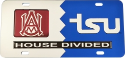 View Buying Options For The Alabama A&M + Tennessee State (TSU) House Divided Split License Plate Tag