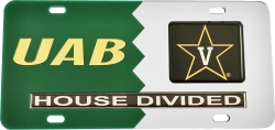 View Buying Options For The Alabama At Birmingham (UAB) + Vanderbilt House Divided Split License Plate Tag