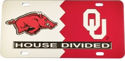 View Buying Options For The Arkansas + Oklahoma House Divided Split License Plate Tag