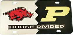 View Buying Options For The Arkansas + Purdue House Divided Split License Plate Tag
