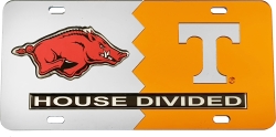 View Buying Options For The Arkansas + Tennessee House Divided Split License Plate Tag
