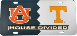 View Buying Options For The Auburn + Tennessee House Divided Split License Plate Tag