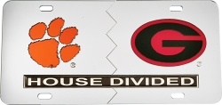 View Buying Options For The Clemson + Georgia House Divided Split License Plate Tag