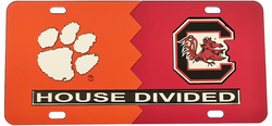 View Buying Options For The Clemson + South Carolina House Divided Split License Plate Tag