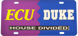 View Buying Options For The East Carolina + Duke House Divided Split License Plate Tag