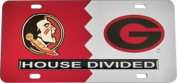 View Buying Options For The Florida State (FSU) + Georgia House Divided Split License Plate Tag