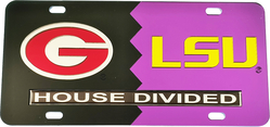View Buying Options For The Georgia + LSU House Divided Split License Plate Tag