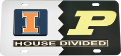 View Buying Options For The Illinois + Purdue House Divided Split License Plate Tag