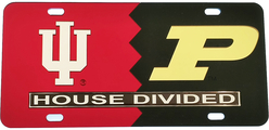 View Buying Options For The Indiana + Purdue House Divided Split License Plate Tag