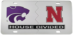 View Buying Options For The Kansas State + Nebraska House Divided Split License Plate Tag