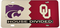 View Buying Options For The Kansas State + Oklahoma House Divided Split License Plate Tag