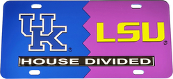View Buying Options For The Kentucky + LSU House Divided Split License Plate Tag