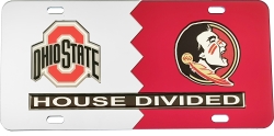 View Buying Options For The Ohio State + Florida State (FSU) House Divided Split License Plate Tag