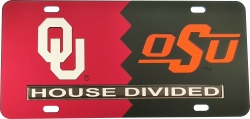 View Buying Options For The Oklahoma + Oklahoma State House Divided Split License Plate Tag