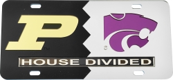 View Buying Options For The Purdue + Kansas State House Divided Split License Plate Tag