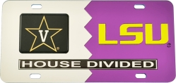 View Buying Options For The Vanderbilt + LSU House Divided Split License Plate Tag