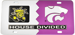 View Buying Options For The Wichita State + Kansas State House Divided Split License Plate Tag