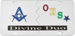 View Buying Options For The Mason + Eastern Star Split Divine Duo License Plate