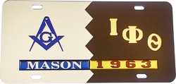 View Buying Options For The Mason + Iota Phi Theta Split Founder Year License Plate