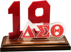 View Buying Options For The Delta Sigma Theta Acrylic Desktop Line #19 With Wooden Base