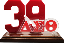 View Buying Options For The Delta Sigma Theta Acrylic Desktop Line #39 With Wooden Base
