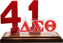 View Buying Options For The Delta Sigma Theta Acrylic Desktop Line #41 With Wooden Base