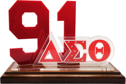 View Buying Options For The Delta Sigma Theta Acrylic Desktop Line #91 With Wooden Base