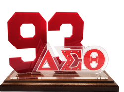 View Buying Options For The Delta Sigma Theta Acrylic Desktop Line #93 With Wooden Base