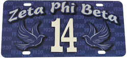View Buying Options For The Zeta Phi Beta Printed Line #14 License Plate