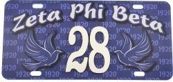 View Buying Options For The Zeta Phi Beta Printed Line #28 License Plate