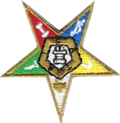 View Buying Options For The Eastern Star Pentagram Down Iron-On Patch