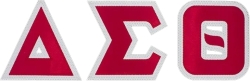 View Buying Options For The Delta Sigma Theta Satin Tackle Twill Letters Iron-On Patch Set