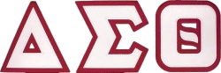 View Buying Options For The Delta Sigma Theta Satin Tackle Twill Letters Iron-On Patch Set