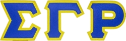 View Buying Options For The Sigma Gamma Rho Satin Tackle Twill Letters Iron-On Patch Set