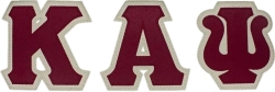 View Buying Options For The Kappa Alpha Psi Satin Tackle Twill Letters Iron-On Patch Set