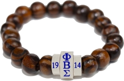 View Buying Options For The Phi Beta Sigma Natural Wood Bead Bracelet
