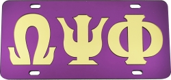 View Buying Options For The Omega Psi Phi Inlaid Color Mirror License Plate