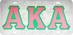 View Buying Options For The Alpha Kappa Alpha Leaf Symbol Satin Background Tag License Plate