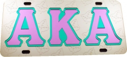 View Buying Options For The Alpha Kappa Alpha Leaf Symbol Satin Background Tag License Plate